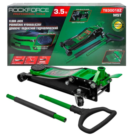 Домкрат підкатний гідравлічний 3,5т (80-495мм) ROCKFORCE RF-T830018Z MST