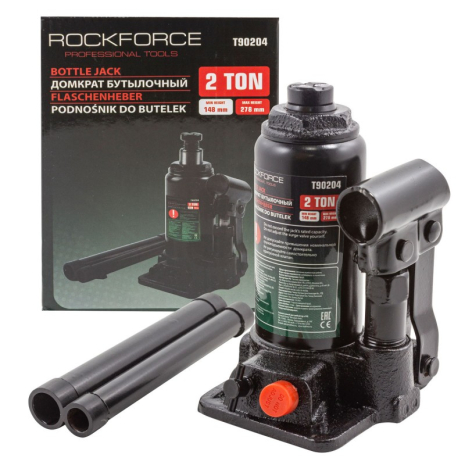 Домкрат пляшковий 2т (148-278мм) з клапаном RF-T90204 ROCKFORCE RF-T90204(DS)