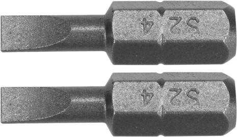 Насадка викрутна: шліц SL4 x 25 мм, HEX 1/4", AISI S2, 2 шт Yato YT-77891 Насадка викрутна: шліц SL4 x 25 мм, HEX 1/4", AISI S2, 2 шт Yato YT-77891