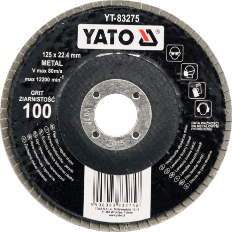 Коло пелюсткове торцеве 125 мм-Р120 Yato YT-83276