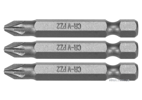 Насадка викруткова STHOR : "Pozidriv" PZ2 x 50 мм, HEX 1/4", Cr-V, 3 шт Vorel 65476 Насадка викруткова STHOR : "Pozidriv" PZ2 x 50 мм, HEX 1/4", Cr-V, 3 шт Vorel 65476