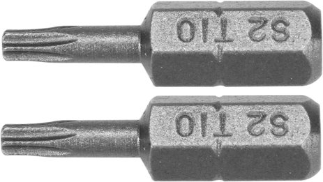 Насадка викруткова: TORX T10 x 25 мм, HEX 1/4, AISI S2, 2 шт Yato YT-77902 Насадка викруткова: TORX T10 x 25 мм, HEX 1/4, AISI S2, 2 шт Yato YT-77902