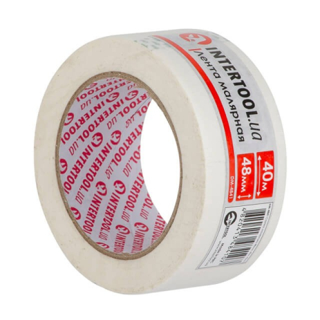 Лента малярная 48мм, 40м, белая INTERTOOL DM-4841