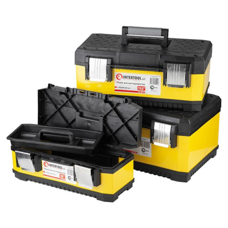 Комплект ящиков для инструментов с металлическими замками, 3 шт INTERTOOL BX-2003 Комплект ящиков для инструментов с металлическими замками, 3 шт INTERTOOL BX-2003