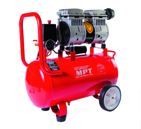 Компресор безшумний PROFI OIL FREE 24 л 800 Вт 1450 об/хв 7 атм мідна обмотка MASTERTOOL MAC80243S