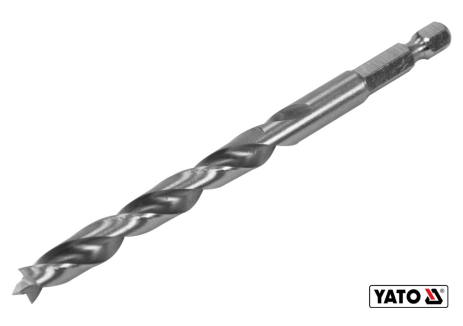Сверло по дереву спиральное Ø8 x 90/55 мм HEX 1/4" HSS 4241 Yato YT-33865 Сверло по дереву спиральное Ø8 x 90/55 мм HEX 1/4" HSS 4241 Yato YT-33865