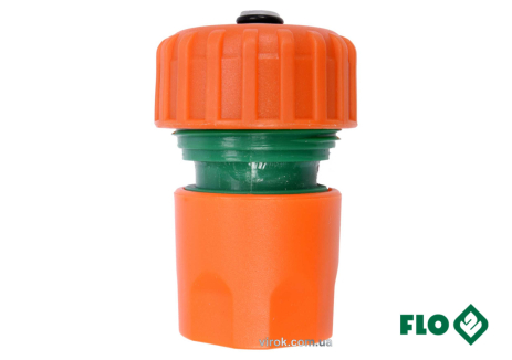 Муфта быстросъемная FLO с водо-стопом для водяного шланга 3/4" Vorel 89004 Муфта быстросъемная FLO с водо-стопом для водяного шланга 3/4" Vorel 89004