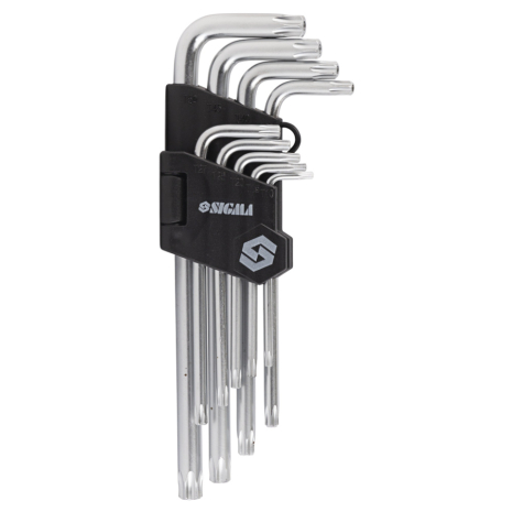 Ключі TORX 9шт T10-T50мм CrV (середні з отвором) SIGMA 4022221