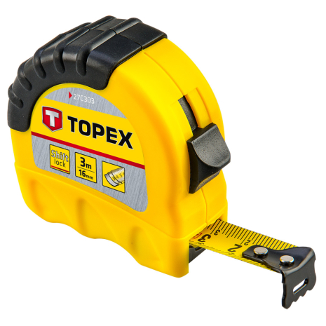 Рулетка сталева 3 м, блокування змотування стрічки Topex 27C303 Рулетка сталева 3 м, блокування змотування стрічки Topex 27C303
