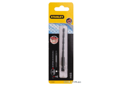 Свердло по металу, дереву, пластику SUPER-LOCK з хвостовиком 1/4" 4х88/54 мм Stanley STA50023-XJ Свердло по металу, дереву, пластику SUPER-LOCK з хвостовиком 1/4" 4х88/54 мм Stanley STA50023-XJ