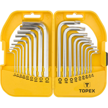 Ключі шестигранні та Torx, набір 18 шт TOPEX 35D952 Ключі шестигранні та Torx, набір 18 шт TOPEX 35D952