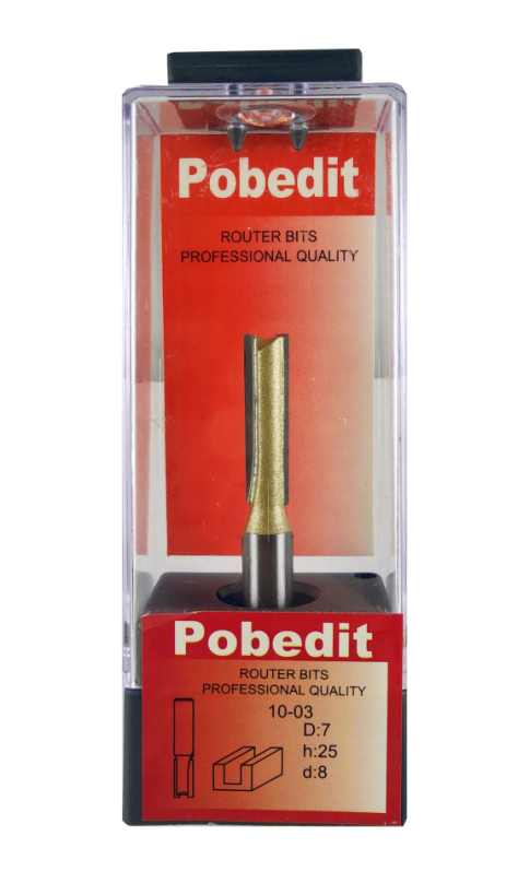 Фреза пазова пряма D-10 мм, d-8 мм Pobedit P-1003-08-10 Фреза пазова пряма D-10 мм, d-8 мм Pobedit P-1003-08-10