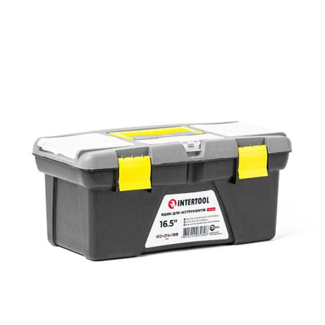 Ящик для інструментів 16.5" 412*214*188мм INTERTOOL BX-0316 Ящик для інструментів 16.5" 412*214*188мм INTERTOOL BX-0316