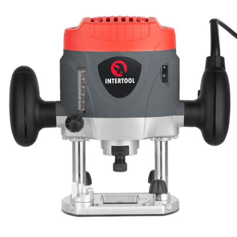 Фрезер, 1,2 кВт, 8000-28000 об/хв, цанга 6-8 мм, макс. глибина 52 мм INTERTOOL DT-0950 Фрезер, 1,2 кВт, 8000-28000 об/хв, цанга 6-8 мм, макс. глибина 52 мм INTERTOOL DT-0950