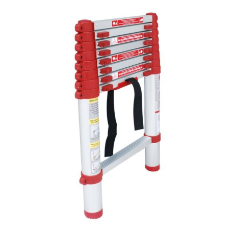 Драбина алюмінієва, телескопічна, 8 сход., 2,60 м, 150 кг INTERTOOL LT-3026