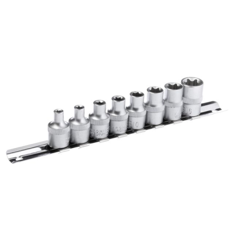 Набір голiвок TORX, 8 шт., E5-E16, 3/8" INTERTOOL ET-6015 Набір голiвок TORX, 8 шт., E5-E16, 3/8" INTERTOOL ET-6015