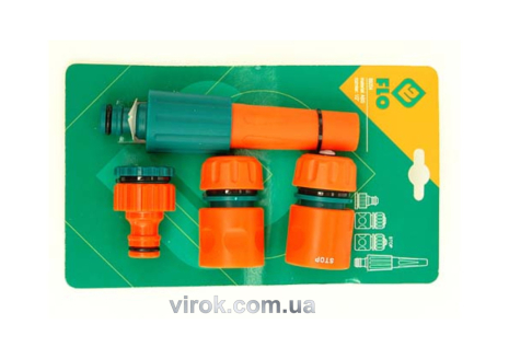 Набір поливальний FLO 3/4"-1/2" 4 шт Vorel 89204 Набір поливальний FLO 3/4"-1/2" 4 шт Vorel 89204