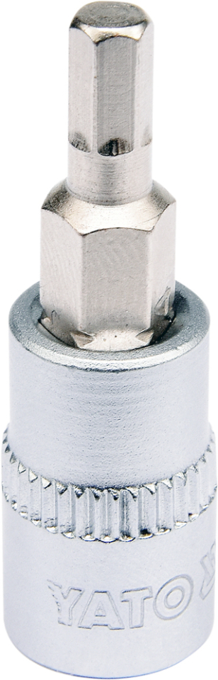 Головка торцевая универсальная квадратом 1/4" с 6-гранной насадкой M4, l= 37 мм Yato YT-04371 Головка торцевая универсальная квадратом 1/4" с 6-гранной насадкой M4, l= 37 мм Yato YT-04371