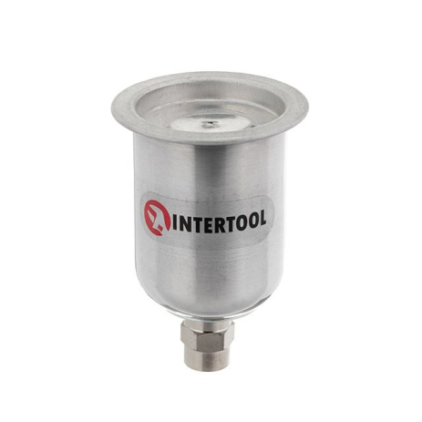Бачок металевий для HVLP міні, внутрішня різьба M14×1, 125 мл INTERTOOL PT-1903