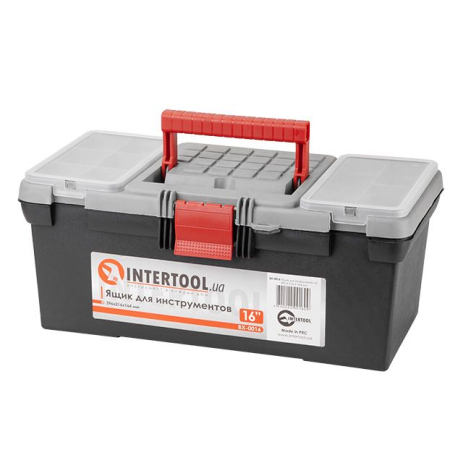 Ящик для інструментів 16" 396 X 216 X 164 мм INTERTOOL BX-0016 Ящик для інструментів 16" 396 X 216 X 164 мм INTERTOOL BX-0016