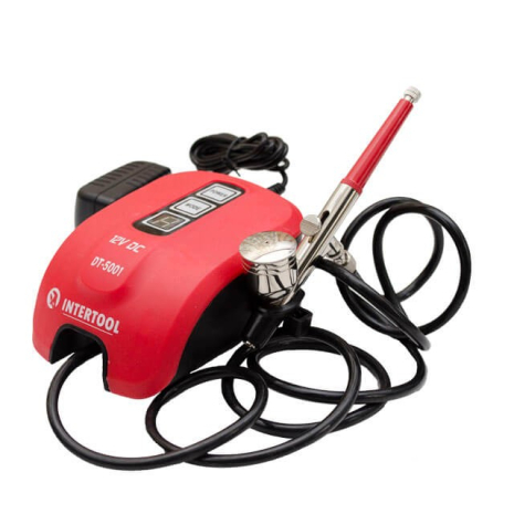Аерограф електричний 12 Вт., 230 В., 10-15 л.хв., 0-2 Бар INTERTOOL DT-5001 Аерограф електричний 12 Вт., 230 В., 10-15 л.хв., 0-2 Бар INTERTOOL DT-5001