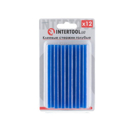 Комплект клейових стрижнів блакитних, 11,2×100 мм, 12 шт. INTERTOOL RT-1052