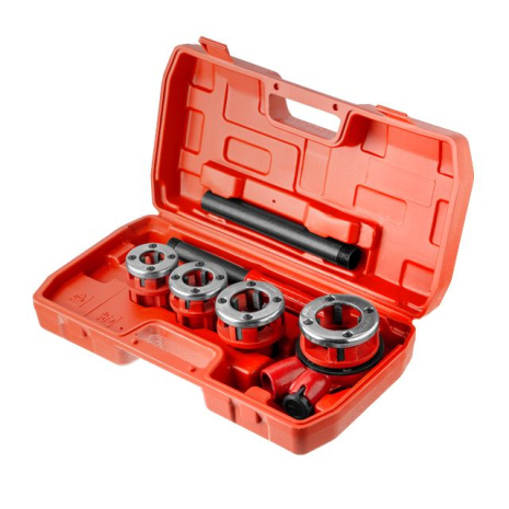 Набір плашок трубних 4 шт, для нарізання різьби: 1/2", 3/4", 1", 1 1/4" INTERTOOL SD-8004