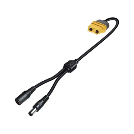 Кабель-перехідник XT60 - DC (5.5*2.1mm) "мама-мама", ПВХ, 280mm, Black