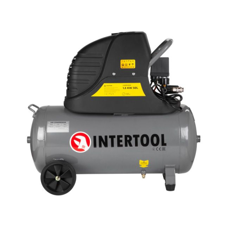 Компресор, 50 л, 1,5 кВт, 220 В, 8 атм, 206 л/хв INTERTOOL PT-0003 Компресор, 50 л, 1,5 кВт, 220 В, 8 атм, 206 л/хв INTERTOOL PT-0003