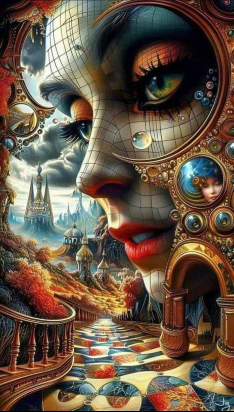 Алмазна мозаїка ColorArt «Очі часу» 30×50 см, голографічні алмазики (TP920)