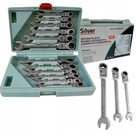 Набір ключів ріжково-накидних SILVER SK-012-01 Набір ключів ріжково-накидних SILVER SK-012-01