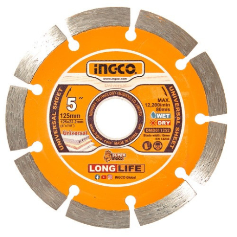 Диск алмазний сегментний 125x10x22,2 INGCO Диск алмазний сегментний 125x10x22,2 INGCO