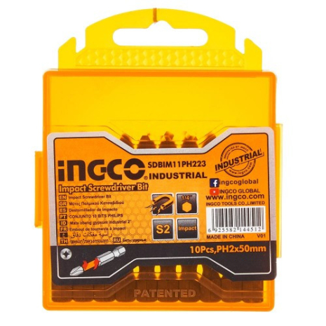 Биты ударные S2 PH2×50 мм, 10 шт. INGCO INDUSTRIAL