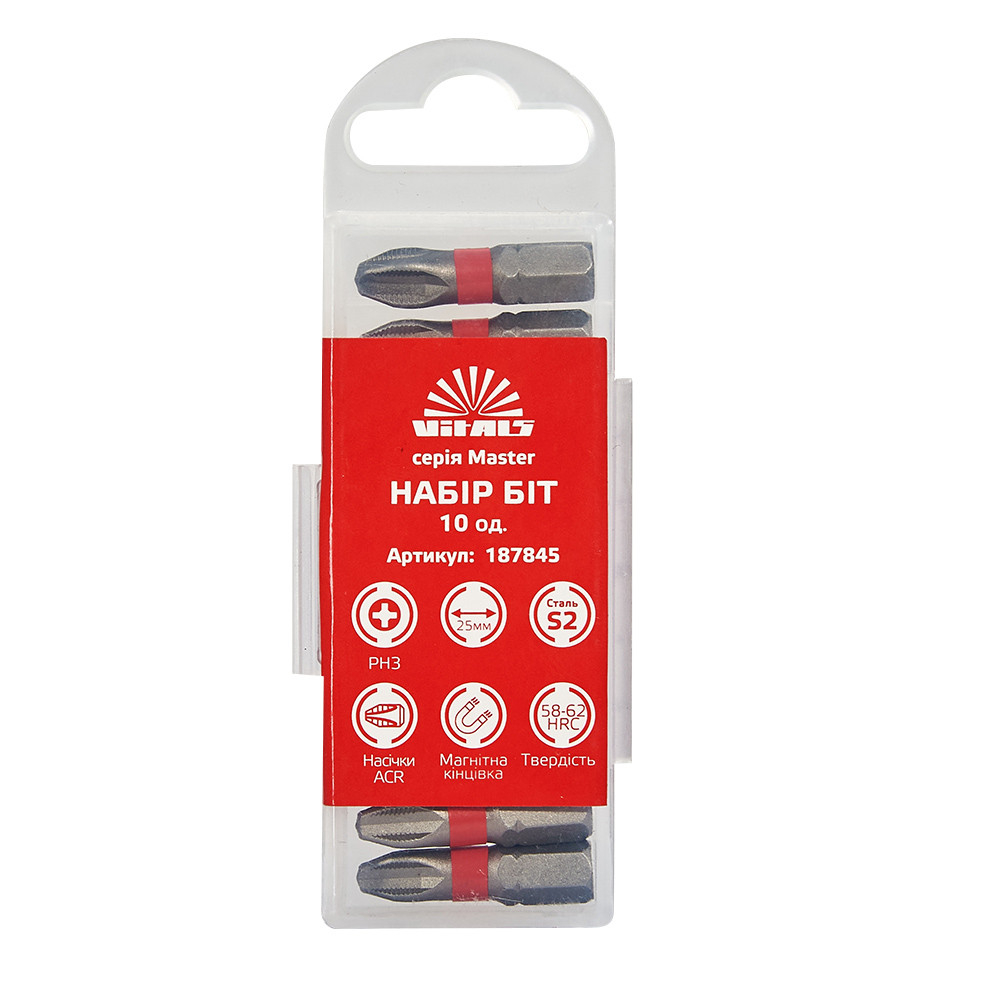 Біти S2 PH3х25 мм, 10 од. Vitals Master Біти S2 PH3х25 мм, 10 од. Vitals Master