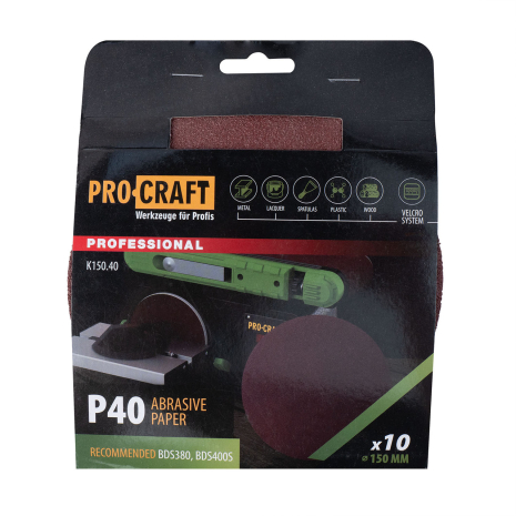 Круг шлифовальный самозацепной Procraft K150.40 UNIVERSAL (набор 10 шт.)