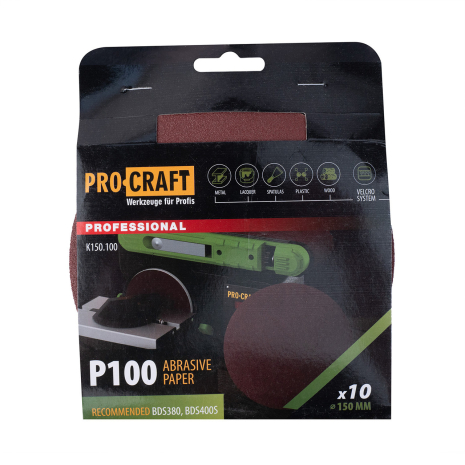 Круг шлифовальный самозацепной Procraft K150.100 UNIVERSAL (набор 10 шт.)