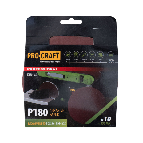 Круг шлифовальный самозацепной Procraft K150.180 UNIVERSAL (набор 10 шт.)