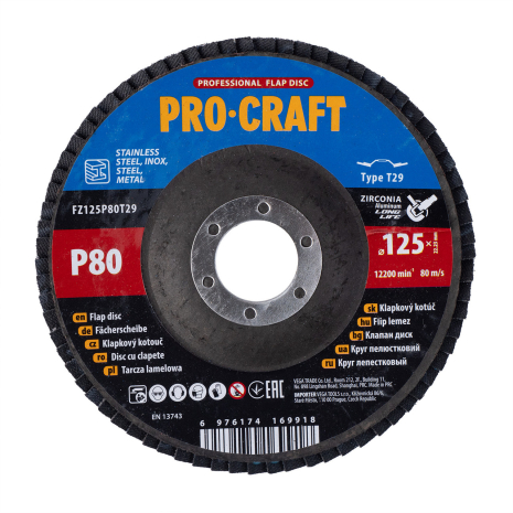 Диск лепестковый Procraft FZ125P80T29 UNIVERSAL