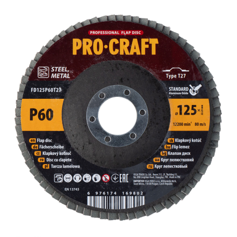 Диск лепестковый Procraft FD125P60T27 UNIVERSAL