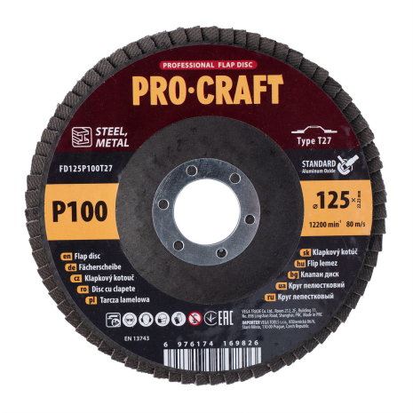 Диск лепестковый Procraft FD125P100T27 UNIVERSAL