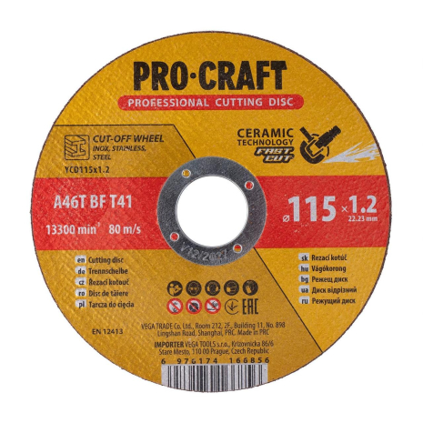 Диск отрезной керамический Procraft YCD115x1.2 115 мм 1.2 мм 22.2 мм