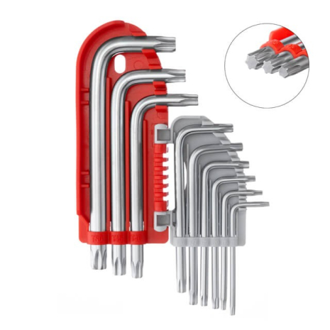 Набір ключів Г-подібних TORX, 9 шт., Т10-Т50, S2, STORM INTERTOOL HT-1821