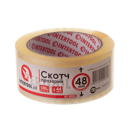 Скотч прозрачный, 100 м × 48 мм, 44 мкм INTERTOOL KT-0903