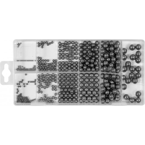 Шарики стальные разных размеров Ø = 3/32 "- 13/32", 470 шт. Yato YT-06680 Шарики стальные разных размеров Ø = 3/32 "- 13/32", 470 шт. Yato YT-06680
