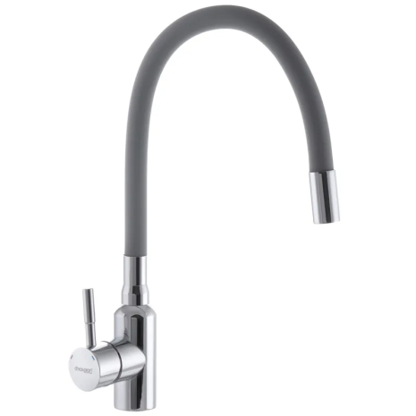 Смеситель для кухни CHAMPION SUS-011 REFL серый с высоким изливом и гибкой подводкой (CH0294)
