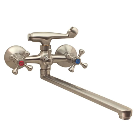 Смеситель для ванны EP SMES 143 с длинным изливом, нержавеющая сталь, 12 мес. гарантии (EP0096)