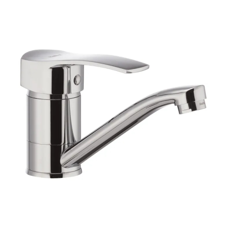 Смеситель для кухни Haiba ONIX 555 с изливом 15 см и гибкой подводкой, хром (HB0324)