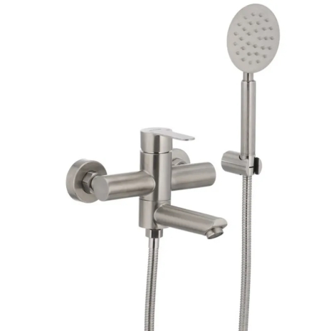 Смеситель для ванной MIXXUS DAX-009 (SS2803) с коротким изливом, нержавеющая сталь (SS2803)