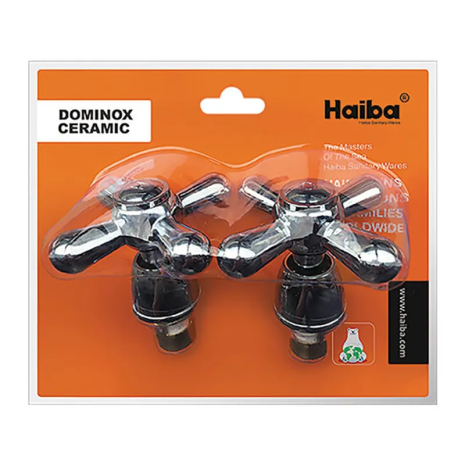 Ручки с кранбуксами HAIBA DOMINOX (керамика, хром) для смесителей HB0576 (HB0576)