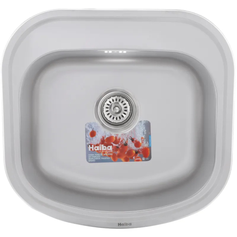 Кухонная мойка HAIBA 49x47 (decor, нержавеющая сталь, врезная) (HB0535)
